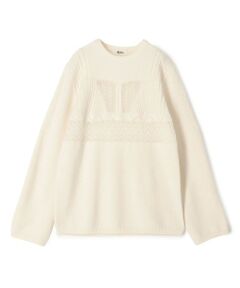 TOMORROWLAND / トゥモローランド ニット・セーター | パッチワークレース クルーネックニット