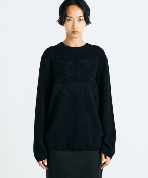 TOMORROWLAND / トゥモローランド ニット・セーター | パッチワークレース クルーネックニット | 詳細2