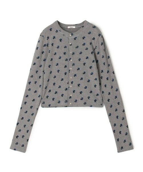 TOMORROWLAND/トゥモローランド コットンモダールフライス フラワープリント カーディガン 14 グレー系 34(7号)