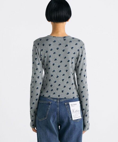 TOMORROWLAND / トゥモローランド Tシャツ | コットンモダールフライス フラワープリント カーディガン | 詳細4