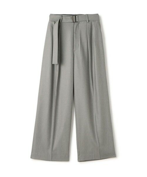 TOMORROWLAND / トゥモローランド スラックス・ドレスパンツ | ストレッチフラノ ベルテッドスラックス(13 ライトグレー)