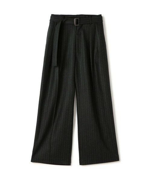 TOMORROWLAND / トゥモローランド スラックス・ドレスパンツ | ストレッチフラノ ベルテッドスラックス(18 ブラック系)