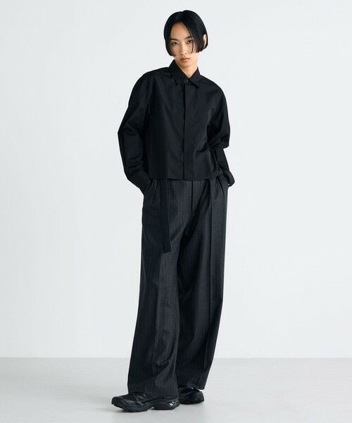 TOMORROWLAND / トゥモローランド スラックス・ドレスパンツ | ストレッチフラノ ベルテッドスラックス | 詳細1