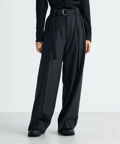 TOMORROWLAND / トゥモローランド スラックス・ドレスパンツ | ストレッチフラノ ベルテッドスラックス | 詳細2