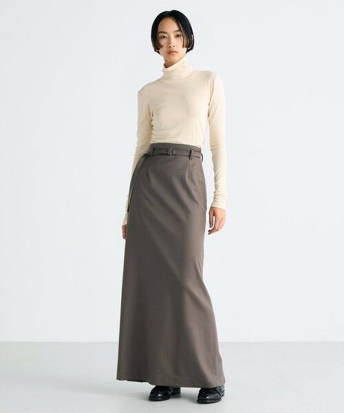 TOMORROWLAND / トゥモローランド ロング・マキシ丈スカート | Super160's ウールツイル Iラインスカート | 詳細1