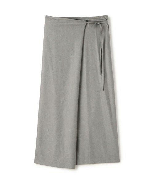 TOMORROWLAND/トゥモローランド ストレッチフラノ ラップスカート 13 ライトグレー 36(9号)