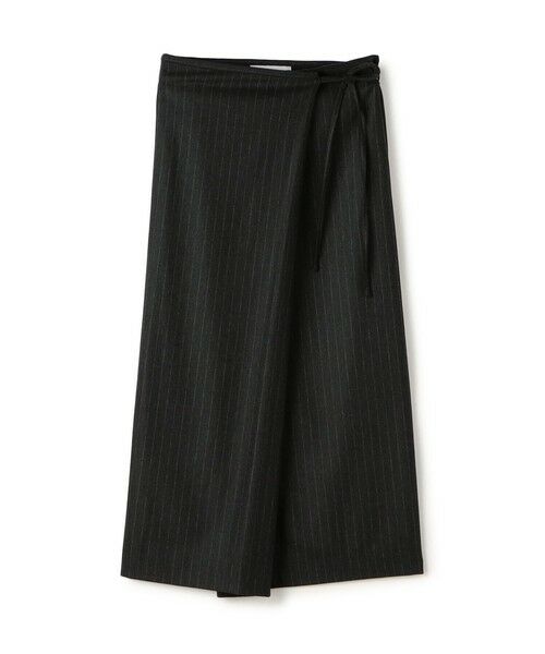 TOMORROWLAND / トゥモローランド ロング・マキシ丈スカート | ストレッチフラノ ラップスカート(18 ブラック系)