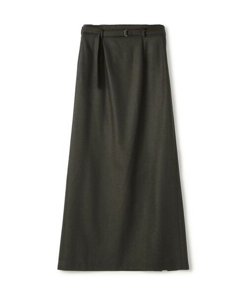 TOMORROWLAND/トゥモローランド 【WEB先行予約】ウールメルトンポプリン Iラインスカート 49 ダークブラウン 34(7号)