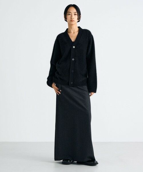 TOMORROWLAND / トゥモローランド ロング・マキシ丈スカート | ウールメルトンポプリン Iラインスカート | 詳細1