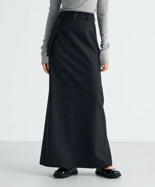 TOMORROWLAND / トゥモローランド ロング・マキシ丈スカート | ウールメルトンポプリン Iラインスカート | 詳細2