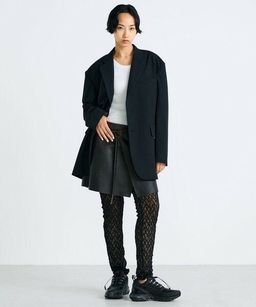 TOMORROWLAND / トゥモローランド ミニ・ひざ丈スカート | クラッシュレザー ラップミニスカート | 詳細1