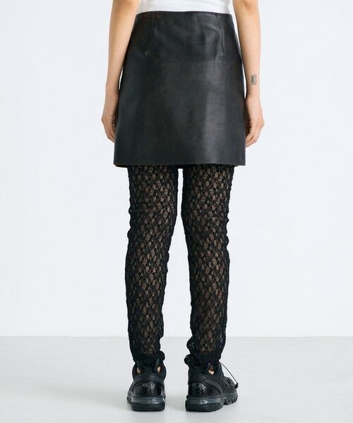 TOMORROWLAND / トゥモローランド ミニ・ひざ丈スカート | クラッシュレザー ラップミニスカート | 詳細4
