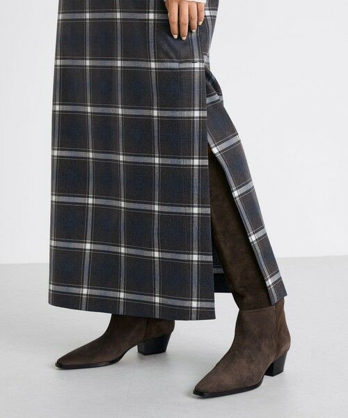 TOMORROWLAND / トゥモローランド ロング・マキシ丈ワンピース | 箔コーティングチェック  ロングワンピース | 詳細9