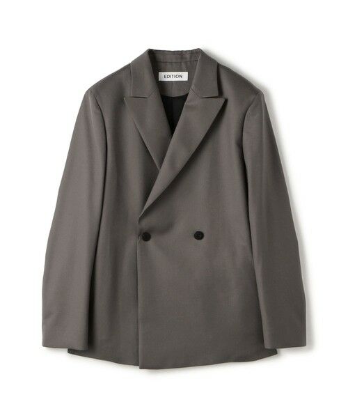 TOMORROWLAND/トゥモローランド Super160's ウールツイル ダブルジャケット 45 グレージュ 36(9号)