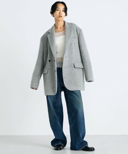 TOMORROWLAND / トゥモローランド テーラードジャケット | アルパカシャギー オーバーサイズドジャケット | 詳細1