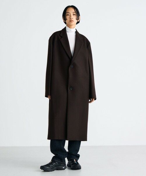 【美品】TOMORROWLAND チェスターコート Super120's ライトメルトン チェスターコート （ステンカラー