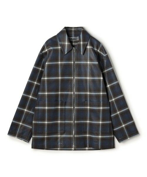 TOMORROWLAND/トゥモローランド 箔コーティングチェック ジップブルゾン 48 ダークブラウン系 34(7号) TOMORROWLAND/トゥモローランド 箔コーティングチェック ジップブルゾン 48 ダークブラウン系 34(7号)