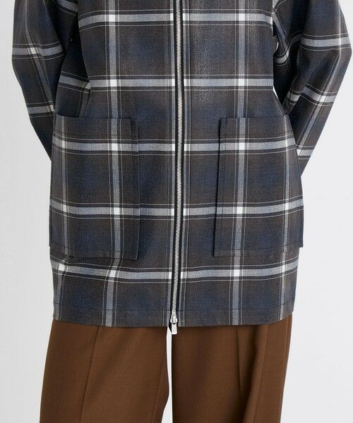 TOMORROWLAND / トゥモローランド ブルゾン | 箔コーティングチェック ジップブルゾン | 詳細10