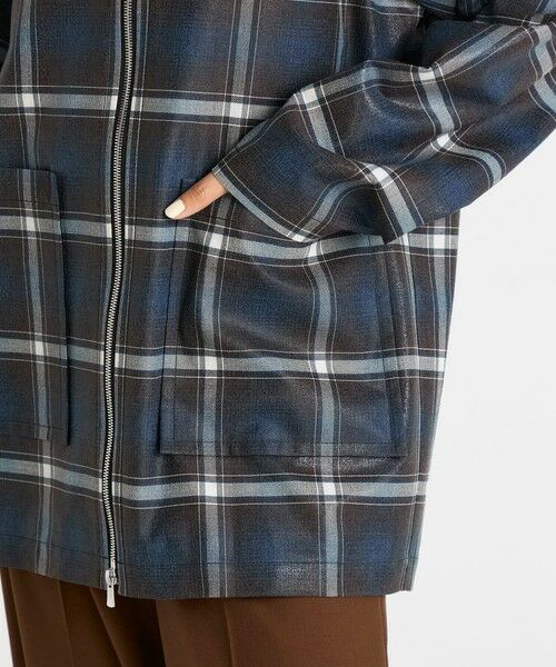 TOMORROWLAND / トゥモローランド ブルゾン | 箔コーティングチェック ジップブルゾン | 詳細11