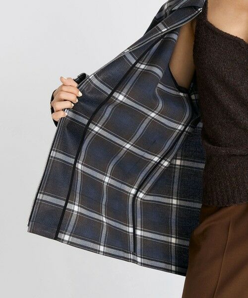 TOMORROWLAND / トゥモローランド ブルゾン | 箔コーティングチェック ジップブルゾン | 詳細6