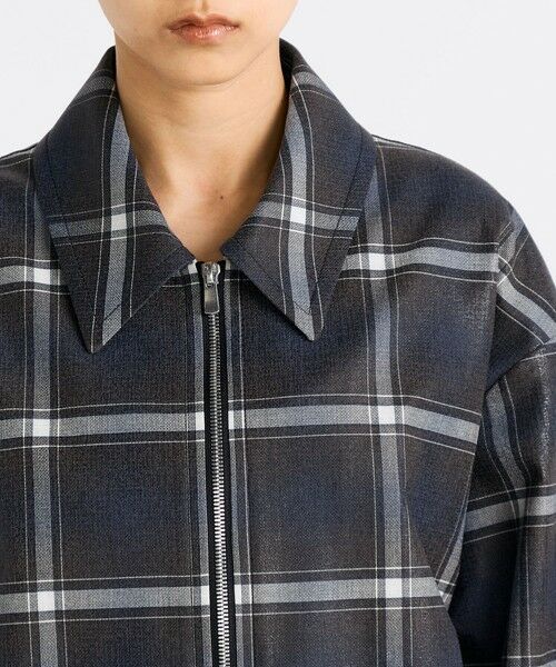 TOMORROWLAND / トゥモローランド ブルゾン | 箔コーティングチェック ジップブルゾン | 詳細7