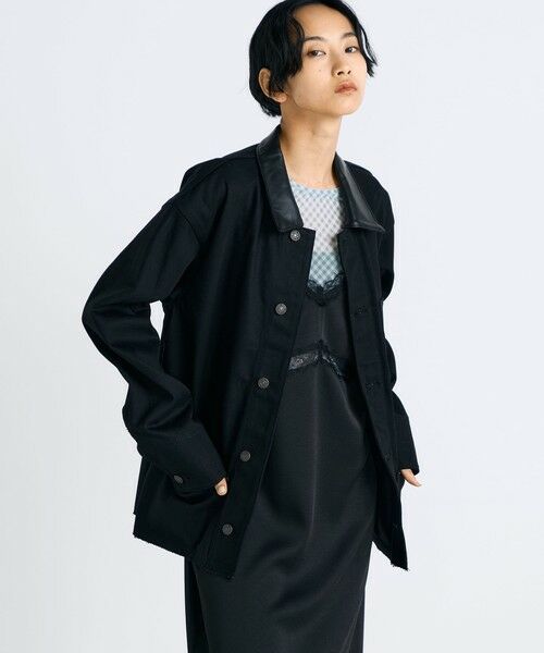 TOMORROWLAND / トゥモローランド Gジャン・デニムジャケット | カットオフ ブラックデニム カバーオール | 詳細2