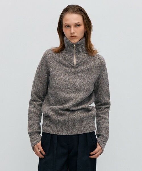 TOMORROWLAND / トゥモローランド ニット・セーター | ウールナイロンメランジ ジップアッププルオーバー | 詳細3