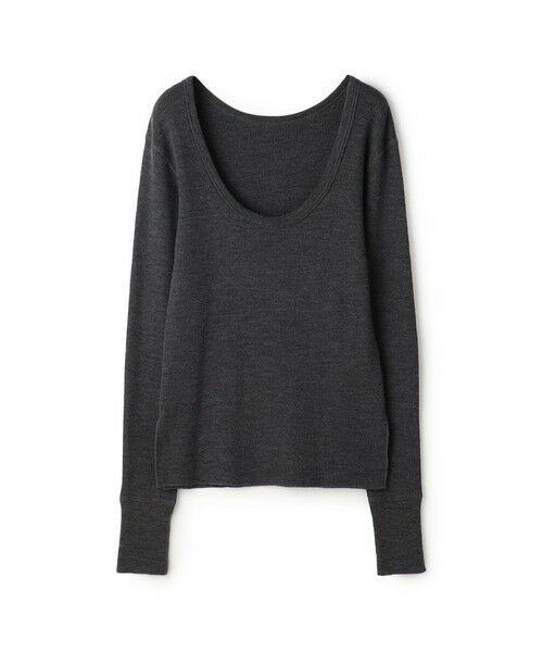 TOMORROWLAND / トゥモローランド Tシャツ | ウールワッフルジャージー フィットカットソー(17 チャコールグレー)