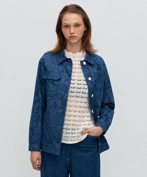 TOMORROWLAND / トゥモローランド ブルゾン | ブルーデニムプリント ワークジャケット | 詳細2