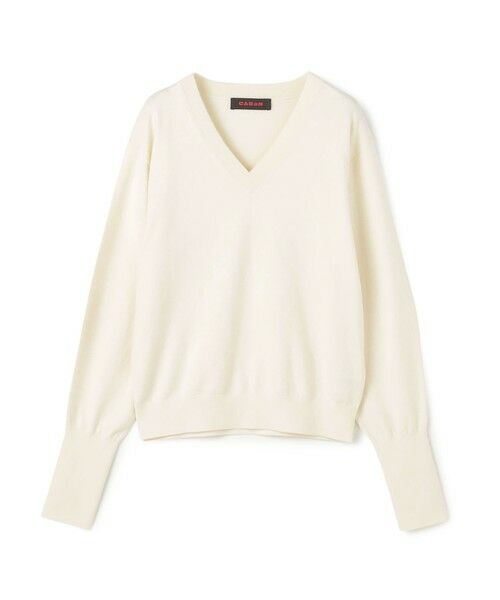 コットンカシミヤストレット Vネックプルオーバー （ニット