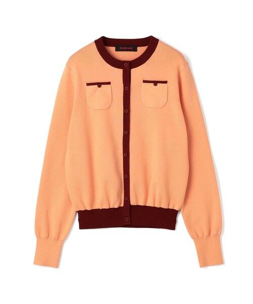 TOMORROWLAND / トゥモローランド カーディガン・ボレロ | コットンカシミヤ バイカラークルーネックカーディガン（22 ソフトコーラル系）