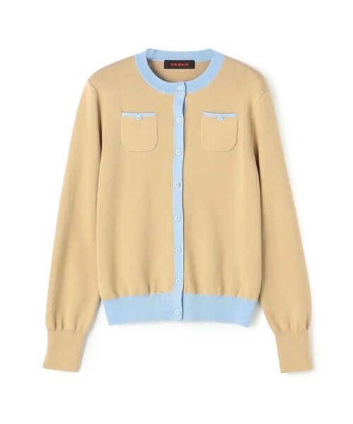 TOMORROWLAND/トゥモローランド コットンカシミヤ バイカラークルーネックカーディガン 42 ベージュ系 F TOMORROWLAND/トゥモローランド コットンカシミヤ バイカラークルーネックカーディガン 42 ベージュ系 F