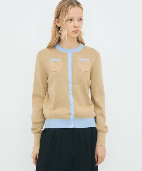 TOMORROWLAND / トゥモローランド カーディガン・ボレロ | コットンカシミヤ バイカラークルーネックカーディガン | 詳細2