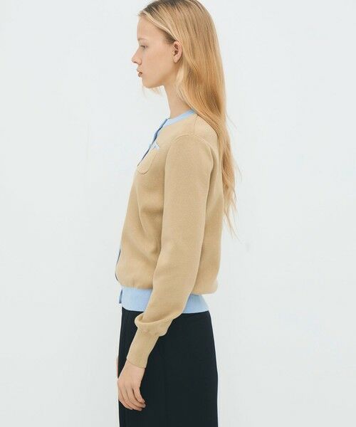 TOMORROWLAND / トゥモローランド カーディガン・ボレロ | コットンカシミヤ バイカラークルーネックカーディガン | 詳細3