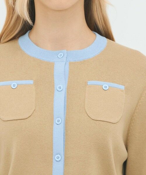 TOMORROWLAND / トゥモローランド カーディガン・ボレロ | コットンカシミヤ バイカラークルーネックカーディガン | 詳細5