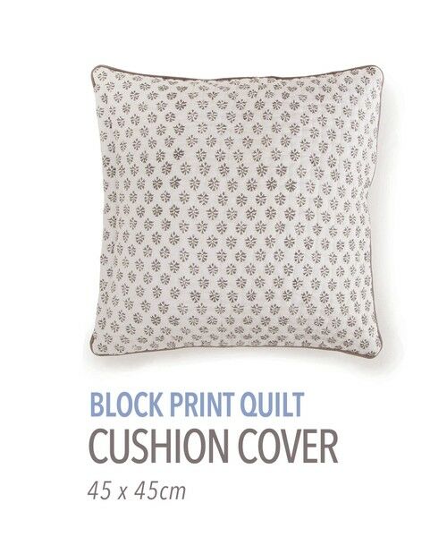 TOMORROWLAND / トゥモローランド インテリア・インテリア雑貨 | ブロックプリントキルト クッションカバー(45cm×45cm)(16 グレー系)