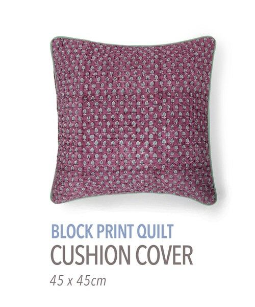 TOMORROWLAND / トゥモローランド インテリア・インテリア雑貨 | ブロックプリントキルト クッションカバー(45cm×45cm)(76 パープル系)