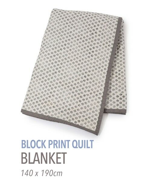 TOMORROWLAND / トゥモローランド インテリア・インテリア雑貨 | ブロックプリントキルト マルチカバー L(16 グレー系)