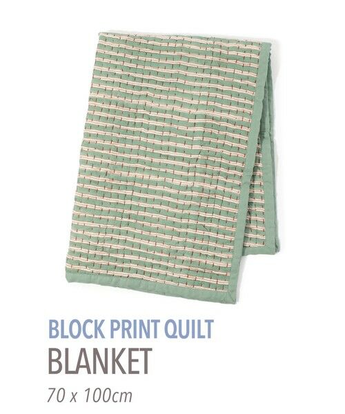 TOMORROWLAND / トゥモローランド インテリア・インテリア雑貨 | ブロックプリントキルト マルチカバー S(56 ライトグリーン系)