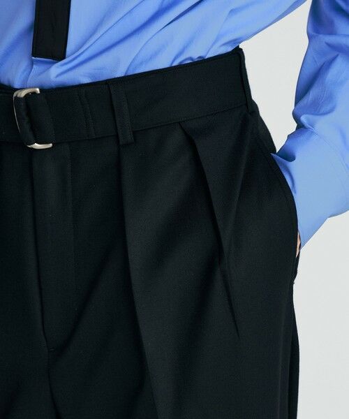 TOMORROWLAND / トゥモローランド その他パンツ | Super160's ウールギャバベルトパンツ | 詳細7