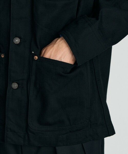 TOMORROWLAND / トゥモローランド Gジャン・デニムジャケット | ブラックデニム レザーカラーカバーオール | 詳細10