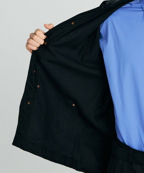 TOMORROWLAND / トゥモローランド Gジャン・デニムジャケット | ブラックデニム レザーカラーカバーオール | 詳細5