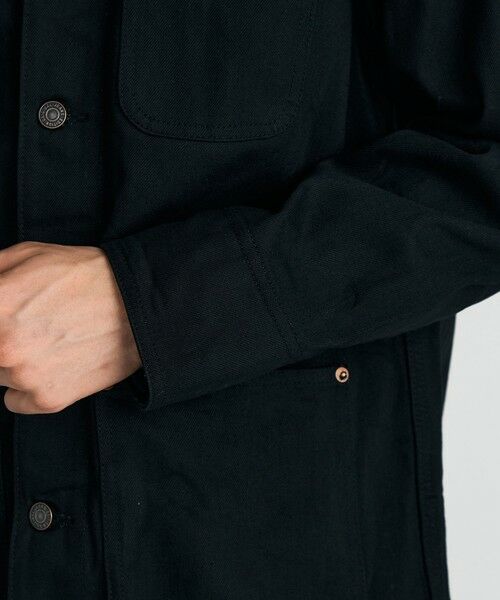 TOMORROWLAND / トゥモローランド Gジャン・デニムジャケット | ブラックデニム レザーカラーカバーオール | 詳細7