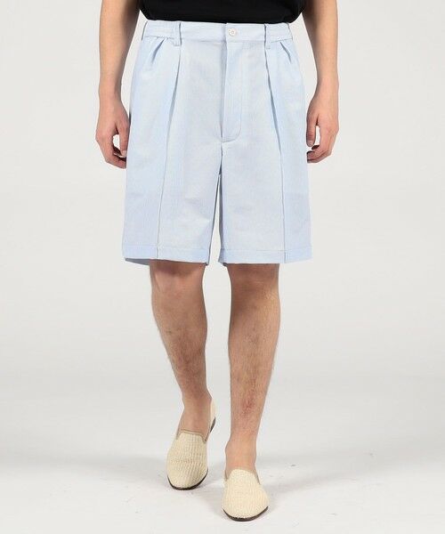 TOMORROWLAND / トゥモローランド ショート・ハーフ・半端丈パンツ | Tangent NEVILL SHORTS ポリエステル シアサッカー 2プリーツイージーショーツ | 詳細1