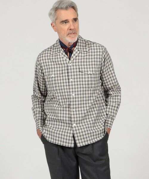 TOMORROWLAND / トゥモローランド シャツ・ブラウス | コットンオンブレーチェック ダブルポケットオープンカラーシャツ ALBINI | 詳細1