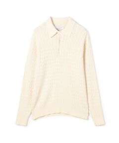 TOMORROWLAND / トゥモローランド ニット・セーター | コットンシルク ポロカラー ケーブルニット
