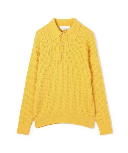 TOMORROWLAND / トゥモローランド ニット・セーター | コットンシルク ポロカラー ケーブルニット(23 イエロー)
