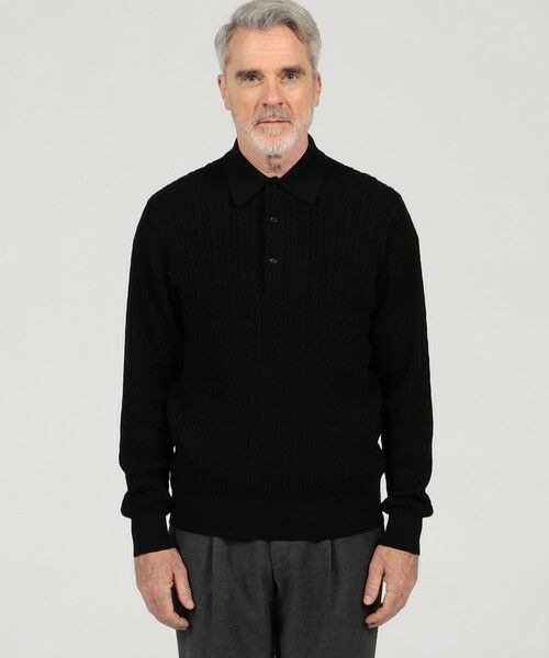 TOMORROWLAND / トゥモローランド ニット・セーター | コットンシルク ポロカラー ケーブルニット | 詳細2