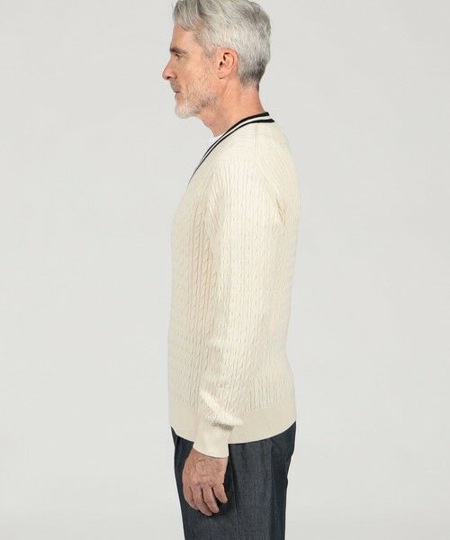 TOMORROWLAND / トゥモローランド ニット・セーター | コットンシルク Vネックプルオーバー ケーブルニット | 詳細3