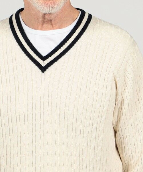 TOMORROWLAND / トゥモローランド ニット・セーター | コットンシルク Vネックプルオーバー ケーブルニット | 詳細5